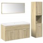 Juego de muebles de baño 4 pzas contrachapada roble Sonoma von , Badezimmermöbel - Ref: Foro24-3325006, Preis: 296,51 €, Raba...