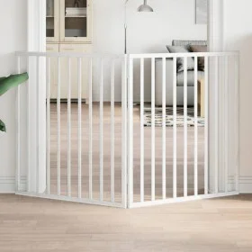 Puerta para perros plegable 2 paneles madera álamo blanca 160cm by , Dog kennels and fences - Ref: Foro24-352186, Price: 54,7...