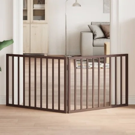 Puerta para perros plegable 2 paneles madera álamo marrón 160cm von , Hundehütten und Zäune - Ref: Foro24-352200, Preis: 41,2...