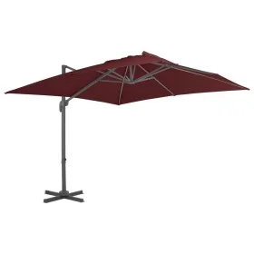 Cantilever parasol with burgundy red aluminum pole 400x300cm by vidaXL, Umbrellas - Ref: Foro24-312315, Price: 301,54 €, Disc...