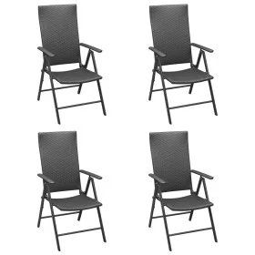 Gartenstühle 4 Einheiten aus schwarzem synthetischem Rattan von vidaXL, Gartenstühle - Ref: Foro24-313105, Preis: 259,82 €, R...