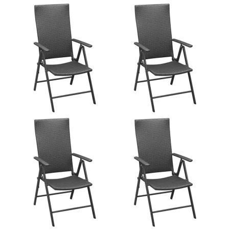 Sillas de jardín 4 unidades ratán sintético negro de vidaXL, Sillas de jardín - Ref: Foro24-313105, Precio: 259,82 €, Descuen...