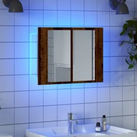 Armario con espejo LED madera ingeniería envejecida 60x12x45 cm by , bathroom vanities - Ref: Foro24-856282, Price: 51,67 €, ...