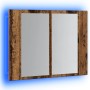 Armario con espejo LED madera ingeniería envejecida 60x12x45 cm von , Badezimmerwaschtische - Ref: Foro24-856282, Preis: 53,1...