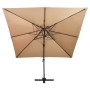 Cantilever umbrella with double roof taupe gray 300x300 cm by vidaXL, Umbrellas - Ref: Foro24-312374, Price: 279,04 €, Discou...