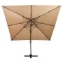 Cantilever umbrella with double roof taupe gray 300x300 cm by vidaXL, Umbrellas - Ref: Foro24-312374, Price: 283,62 €, Discou...