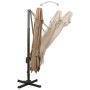 Cantilever umbrella with double roof taupe gray 300x300 cm by vidaXL, Umbrellas - Ref: Foro24-312374, Price: 279,04 €, Discou...
