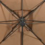 Cantilever umbrella with double roof taupe gray 300x300 cm by vidaXL, Umbrellas - Ref: Foro24-312374, Price: 279,04 €, Discou...