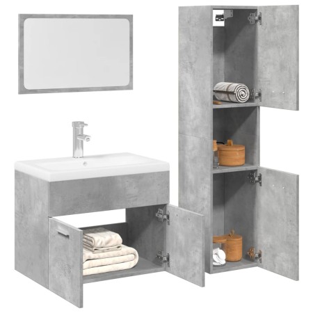 Set muebles de baño 2 piezas madera contrachapada gris hormigón von , Badezimmermöbel - Ref: Foro24-3324868, Preis: 114,67 €,...