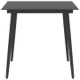 Esstisch für den Garten Stahl und schwarzes Glas 80x80x74 cm von vidaXL, Gartentische - Ref: Foro24-313114, Preis: 108,30 €, ...