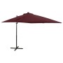 Sombrilla voladiza con poste y luces LED burdeos 250 cm de vidaXL, Sombrillas - Ref: Foro24-312326, Precio: 114,56 €, Descuen...