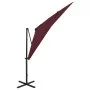 Cantilever umbrella with pole and LED lights burgundy 250 cm by vidaXL, Umbrellas - Ref: Foro24-312326, Price: 113,58 €, Disc...