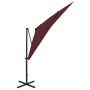 Sombrilla voladiza con poste y luces LED burdeos 250 cm de vidaXL, Sombrillas - Ref: Foro24-312326, Precio: 114,56 €, Descuen...