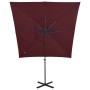 Sombrilla voladiza con poste y luces LED burdeos 250 cm de vidaXL, Sombrillas - Ref: Foro24-312326, Precio: 114,56 €, Descuen...