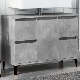 Armario de lavabo madera contrachapada gris hormigón 80x33x60cm von , Badezimmerwaschtische - Ref: Foro24-857128, Preis: 97,3...
