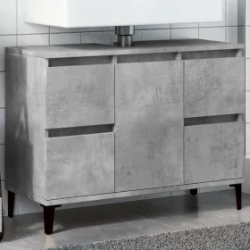 Armario de lavabo madera contrachapada gris hormigón 80x33x60cm by , bathroom vanities - Ref: Foro24-857128, Price: 91,54 €, ...