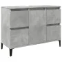 Armario de lavabo madera contrachapada gris hormigón 80x33x60cm de , Tocadores de baño - Ref: Foro24-857128, Precio: 91,54 €,...