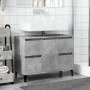 Armario de lavabo madera contrachapada gris hormigón 80x33x60cm de , Tocadores de baño - Ref: Foro24-857128, Precio: 91,54 €,...