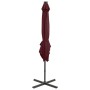 Sombrilla voladiza con poste y luces LED burdeos 250 cm de vidaXL, Sombrillas - Ref: Foro24-312326, Precio: 114,56 €, Descuen...