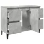 Armario de lavabo madera contrachapada gris hormigón 80x33x60cm de , Tocadores de baño - Ref: Foro24-857128, Precio: 91,54 €,...