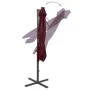 Cantilever umbrella with pole and LED lights burgundy 250 cm by vidaXL, Umbrellas - Ref: Foro24-312326, Price: 113,58 €, Disc...
