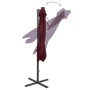 Sombrilla voladiza con poste y luces LED burdeos 250 cm de vidaXL, Sombrillas - Ref: Foro24-312326, Precio: 114,56 €, Descuen...