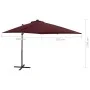 Cantilever umbrella with pole and LED lights burgundy 250 cm by vidaXL, Umbrellas - Ref: Foro24-312326, Price: 113,58 €, Disc...