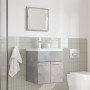 Set muebles de baño 2 piezas madera contrachapada gris hormigón von , Badezimmermöbel - Ref: Foro24-3324861, Preis: 132,19 €,...