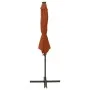 Cantilever parasol with pole and terracotta LED lights 300 cm by vidaXL, Umbrellas - Ref: Foro24-312343, Price: 87,64 €, Disc...