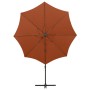 Cantilever parasol with pole and terracotta LED lights 300 cm by vidaXL, Umbrellas - Ref: Foro24-312343, Price: 88,00 €, Disc...