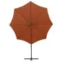 Cantilever parasol with pole and terracotta LED lights 300 cm by vidaXL, Umbrellas - Ref: Foro24-312343, Price: 87,64 €, Disc...