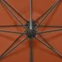Cantilever parasol with pole and terracotta LED lights 300 cm by vidaXL, Umbrellas - Ref: Foro24-312343, Price: 87,64 €, Disc...