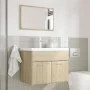 Set de muebles de baño 3 pzas madera contrachapada roble Sonoma von , Badezimmermöbel - Ref: Foro24-3324987, Preis: 168,43 €,...