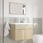 Set de muebles de baño 3 pzas madera contrachapada roble Sonoma von , Badezimmermöbel - Ref: Foro24-3324987, Preis: 170,97 €,...