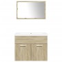 Set de muebles de baño 3 pzas madera contrachapada roble Sonoma von , Badezimmermöbel - Ref: Foro24-3324987, Preis: 170,97 €,...