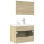 Set de muebles de baño 3 pzas madera contrachapada roble Sonoma von , Badezimmermöbel - Ref: Foro24-3324987, Preis: 170,97 €,...