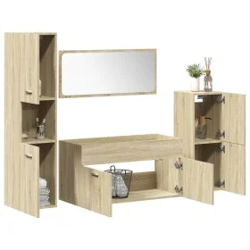 Juego de muebles de baño 4 pzas contrachapada roble Sonoma von , Badezimmermöbel - Ref: Foro24-3324991, Preis: 150,51 €, Raba...