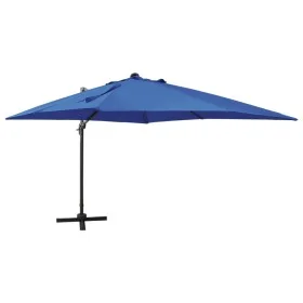 Cantilever umbrella with pole and light blue LED lights 300 cm by vidaXL, Umbrellas - Ref: Foro24-312349, Price: 146,31 €, Di...
