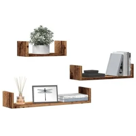 Estantes de pared 3 uds madera de ingeniería madera envejecida von , Regale und Regale - Ref: Foro24-855792, Preis: 22,87 €, ...