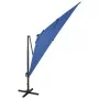 Cantilever umbrella with pole and light blue LED lights 300 cm by vidaXL, Umbrellas - Ref: Foro24-312349, Price: 146,31 €, Di...