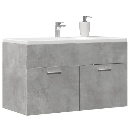 Mueble de lavabo madera ingeniería gris hormigón 90x38,5x46 cm de , Muebles de baño - Ref: Foro24-856214, Precio: 49,39 €, De...