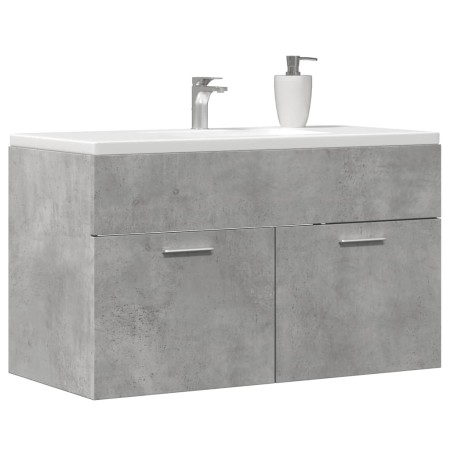 Mueble de lavabo madera ingeniería gris hormigón 90x38,5x46 cm by , Bathroom furniture - Ref: Foro24-856214, Price: 50,06 €, ...