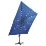Cantilever umbrella with pole and light blue LED lights 300 cm by vidaXL, Umbrellas - Ref: Foro24-312349, Price: 146,31 €, Di...