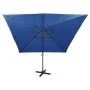 Cantilever umbrella with pole and light blue LED lights 300 cm by vidaXL, Umbrellas - Ref: Foro24-312349, Price: 146,31 €, Di...