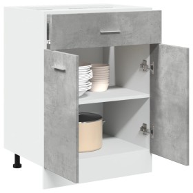 Armario inferior cajón contrachapada gris hormigón 60x46x81,5cm de , Armarios de cocina - Ref: Foro24-856088, Precio: 65,32 €...