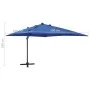 Cantilever umbrella with pole and light blue LED lights 300 cm by vidaXL, Umbrellas - Ref: Foro24-312349, Price: 146,31 €, Di...