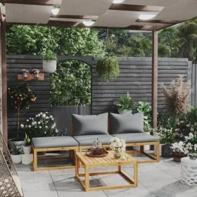 Gartenmöbel 4 Stück cremefarbene Kissen aus massivem Akazienholz von vidaXL, Gartensets - Ref: Foro24-3057627, Preis: 419,16 ...