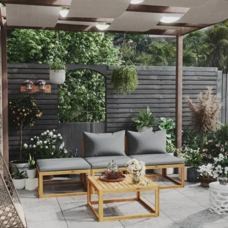 Gartenmöbel 4 Stück cremefarbene Kissen aus massivem Akazienholz von vidaXL, Gartensets - Ref: Foro24-3057627, Preis: 418,37 ...
