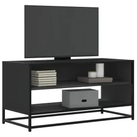 Mueble de TV madera de ingeniería y metal negro 91x40x46 cm by , TV Furniture - Ref: Foro24-848884, Price: 59,10 €, Discount: %