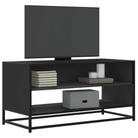 Mueble de TV madera de ingeniería y metal negro 91x40x46 cm by , TV Furniture - Ref: Foro24-848884, Price: 59,79 €, Discount: %